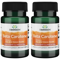 Swanson Beta-karotin (A-vitamin) Bőrszem Immunrendszer Egészség Antioxidáns támogatás 10000 Iu (3000 µg) 100 Softgels