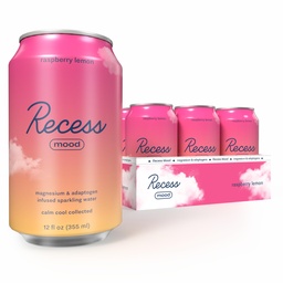 Recess Mood Magnézium & Adaptogen ital, nyugtató relaxációs ital, 12 uncia (Málna citrom, 12 csomag)