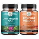 Bundle of Máj Supply NAC kiegészítés tejkeményítő kivonat, N acetil-cisztein és Articsóka, és Herbal Thyroid Support Complex - Potent Kelp jód a hormonegyensúly - Mood & Energy