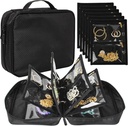 Reise Schmuck Organizer Case,Schmucktaschen Schmuck Aufbewahrungsbuch Binder mit klaren Reißverschluss Velvet Tasche für Reisen, Ohrringe, Ringe, Halskette, Armband
