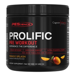 PESCIENCE termékeny preworkout por férfiaknak és nőknek L-citrullin nitrogén-oxid booster, Energy Powder & Nootropic for Focus - Előedzés Beta Alanine nélkül - 40 Scoops, Mango Splash