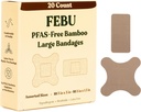 FEBU Eco- Friendly Large Bamboo Bandages - 124; PFAS - Ingyenes kötszerek tekercsekhez & Cuts - 124; Flexible Fabric Bandage