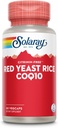 SOLARAY Red Yeast Rice Plus CoQ- 10 & No- Flush Niacin Vitamin B3, Egészséges szív és szív- és érrendszeri támogatás, Non- besugárzott & Citrinin Ingyenes, 60 napos pénzvisszafizetési garancia, 60 szerváció, 60 VegCaps