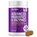 Pet MD probiotics & Enzimes kutyáknak - Gut Health Chews with Prebiotics - Emésztési támogatás kutyáknak felkavaró gyomorral, hasmenéssel, székrekedéssel vagy gázzal - Funkcionális probiotikumok kutyáknak - 60 rk