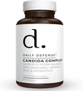 Candida Flush & Cleanse 60 Count Gut Support for Balanced Gut Flora Oregano, Caprasav, probiotikumok, & Digesztikus enzimek - Nem GMO diétás kiegészítés