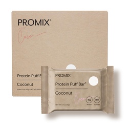 ProMix Nutrition Protein Puff Bars - Kókuszdió - Marshmallow Crispy Treat - Nagy ízű és egészséges On The Go Snack - Magas fehérje és alacsony kalóriatartalmú - mentes a gluten, Soy, & Corn - 12 Bars