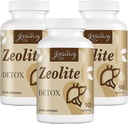 Zeolite Detox kapszula, Organic Actived Charcoin, Bentonite Clay, 1-2 µm Clinoptilolite, Maximális abszorpció, Gut máj Detox Cleanse Teljes test nőknek, 270 kapszula