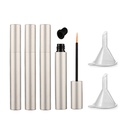 lasenersm 4 Pieces 5ml Aluminum Empty Eyeliner Tubes Refillable Eyelash Growth Liquid Plastic Eyeliner Vials Tube with Brush Eyelash Growth Oil Mascara Tube with 2 Mini Funnels, Matte- Silver