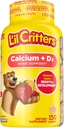 L 'il Critters Calcium + D3 Napi gumi kiegészítés gyerekeknek, csonttámogatás, narancs, szamóca és cseresznye ízesítők, 150 gumi