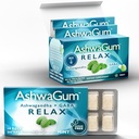 Ashwagum RELAX Gum by BetterGum, High Potency Supplement with KSM 66 Ashwagandha and Gaba, Supports Stress and Agriety Relief, Cortisol Support, Alternative to Gumies, Sugar- Free, 10 Pieces - 6 Pack