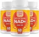 2000 MG NAD kiegészítés, Liposzómás NAD + magas abszorpcióval, Hatékonyabb, mint a nikotinamid Ribozid, Pure & Plus Boosting Supplement, Öregedés Defense, Metabolizmus & Cellular, 180 lágyítószer