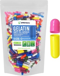 XPRS Nutra mérete 0 üres kapszula - 1000 darab üres zselatin kapszula - Tabletták DIY kapszula töltelék - Tiszta szarvasmarha pill gél kapcsok Do- It- Yourself kiegészítők (Multi Color)
