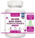 Collagen Biotin Keratin Hialuronsav Komplex kiegészítés E-vitaminnal, folsav, tökmag és MSM, 60 kapszula, 1000 mg