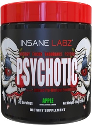 Őrült Labz Psychoticus, magas stimuláns Pre Workout Powder, extrém lasting Energy, Fókusz és Endurance Beta Alanine, Creatine Monohidrát DMAE, 35 Srvgs (Apple)