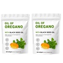 2 Pack Oregano Softgels olaj, 2 in 1 Oregano olaj fekete maggal 200mg, glutén mentes