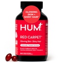 HUM Roter Teppich Haut und Haar Vitamine für Frauen mit Omega 3 Fettsäuren, Vitamin E, und schwarze Johannisbeere Samenöl, Nahrungsergänzung für Haut Gesundheit und gesunde Haarfollikel Unterstützung, 60 Zähler