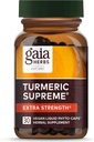 Gaia Herbs Turmeric Supreme Extra Strength - Támogatja az alkalmi duzzanat a normál viselet & könnyezés - a kurkuma curcumin & Black Pepper - 30 Vegan folyadék fito- kapszula (akár 30- napos ellátás)