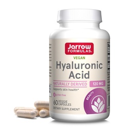 Jarrow Formulas Hyaluronic Acid 120 mg, Diétás kiegészítés, Skin Health Support, 60 Veggie kapszula, maximum 30 napos ellátás