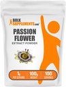 BulkSupplements.com Passion Virág kivonat por - Passion Virág kiegészítés, gyógynövény kiegészítés - glutén mentes, 1 g per szerving, 100g (3.5 oz) (1-es csomag)