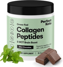 Tökéletes Keto Collagen fehérje por MCT olaj - Grassfeed, GF, Multi Supplement, legjobb ketogén étrend, Használata Keto Creamer, a kávé és Shakes a nők és férfiak (menta csokoládé)