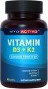 D3 K2-vitamin kiegészítés 5000 NE & 200 µg - magas abszorpciós D3, szabadalmaztatott MK7 & MK4, Szív-egészség, Immuntámogatás, 90 Vegetáriánus kapszula