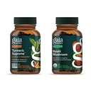 Gaia Herbs Turmeric Supreme Extra Strength - 60 Vegan Liquid Phyto- Capsules & Reishi Gomba - Immunrendszer & Támogatja a szív egészségét - 40 Vegan Liquid Phyto- Capsules (2 Pack)