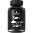 Saw Palmetto + Biotin Advanced 2-in-1 Combo für Haarwachstum. Vegan Kapseln Ergänzung mit natürlichem Saw Palmetto Extrakt + 10000mcg Biotin. Haarausfall und Regrowth Pillen für Männer und Frauen. DHT Blocker