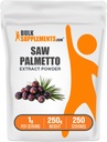 BulkSupplements.com Saw Palmetto Extract Powder - Serenoa Repens, Saw Palmetto Supplement, Herbal Supplement - Vegan & Gluten Free, 1g per Serving, 250g (8.8 oz) (1-es csomag)