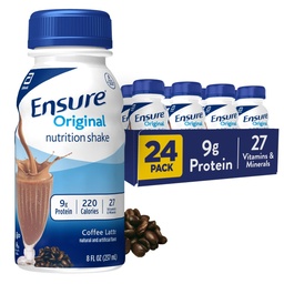 Biztosítani kell az eredeti kávé Latte Táplálkozás shake a 124; kis élelmiszer csere shake a 124; Ready To Drink a 124; 9g fehérje, 27 Vitaminok és ásványi anyagok a 124; 8 fl oz - 24 Pack