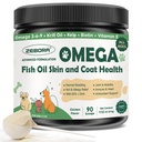 ZEBORA Omega 3 halolaj kutyák, vad fogott kutya hal olaj, EPA & DHA, Krill olaj, Kelp, Bőr és kabát kiegészítés, Anti Itch & Shedding, támogatás száraz bőr, közös egészség, kutya allergia megkönnyebbülés