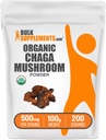 BulkSupplements.com Bio Chaga Pilze Pulver - Chaga Pilz-Ergänzung, Superfood-Ergänzung - Vegan & Glutenfrei, 500mg pro Servierung, 100g (3,5 oz) (Pack von 1)