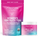 Rózsaszín Stork fertilitás Tea és Wild Yam Cream nőknek, fertilitás, Ovuláció, Fogantatás, és Hormonegyensúly nők Chaste Tree Berry (Vitex) - Duo