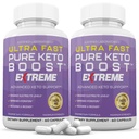 (2 csomag) Ultra Fast Pure Keto Boost Extreme Keto Pills 1675MG New & Javított Formula Apple Cider Vinezar Extra Virgin Olive Oil Powder Green Tea Level 120 kapszula