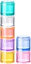 Stackable Pill Organizer, 7- Days Travel Pill Case, Pill Box for Pocket, Portable Medicine Vitamin Container Holder Közepes szivárvány