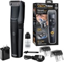 Vacutrim Cordless Mens Beard Trimmer, Recharfious Electric Shaver 20 Trim beállítás kalibráció Dial és Built- in Vacuum for Musche, Sideburns. Arcszőrzet, fekete, 7.5, "As seen on TV