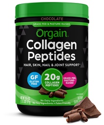Orgain hidrolizált kollagén peptidek por nők és férfiak, csokoládé, 20g Grass Fed Collagen - Haj, bőr, köröm, & Joint Supplement, Paleo & Keto, Non-GMO, Type I and III, 1lb