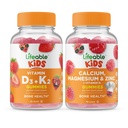Életképes D3-vitamin + K2-vitamin Kids + Kalcium Magnézium & Cink Kids, Gummees Bundle - Nagy ízű, vitamin kiegészítés, glutén mentes, GMO mentes, rágható gumi