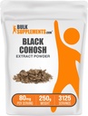 BulkSupplements.com Black Cohosh kivonat por - from Black Cohosh Root, Herbal Supplement - Vegan & Gluten Free, 80mg per Serving, 250g (8.8 oz) (Pack of 1)