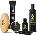 A Beard Club Grooming Bundle: Men & Care Kit - tartalmazza a Cordless Electric Trimmer, Straight Edge Razor, Sampon, Cedar Balm & Oil, Brush - 8 Guides, 45 Lengths