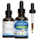 Kisállat Wellbeing Calming Care for Cats - Vet- Formulált viselkedési támogatás - Feline Stress Support, Emotional Wellness - Ashwagandha & Holy Basil Adaptogen - Holisztikus macska kiegészítés 2 oz (59ml)