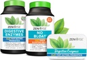 Zenwise Health Bliss Bundle Digestive Enzimek + No Bloat + Free Travel Tin - étkezés előtti és utáni emésztési rutin enzimek és probiotikumok Digestion