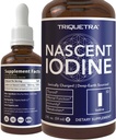 Nascent jód Supplement 400 Servings, Üvegpalack, Vegan, 1800 µg - 600 µg / csepp - Tiszta, tiszta szín - támogatja a pajzsmirigy egészség, energia, immunitás és anyagcsere (2 oz.)