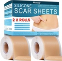 Silicone Scar Sheets (2 Rolls), Medical Grade Silicone Scar Tape, Scar Removal Strips for Acne, Burn Scars C- Section & Keloid Surgery Scars Sheets Treatment Sheets - 8 hónapos ellátás