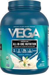 Vega Organic All- in - One Vegan Protein Powder French Vanilla (43 Servings) Superfood Ingredients, Vitamins for Immunity Support, Keto Friendly, Pea Protein for Women & Men, 3.10 £(6-os csomag)