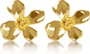 14K Arany tálca 925 Sterling Ezüst Virág Lily Stud fülek