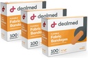 Dealmed Fabric Rugalmas ragasztó kötszerek - 100 Count (3 Pack) Kötszerek Non-Stick Pad, Latex mentes, Sebápolás elsősegély készlet, 3 "x 3 / 4"