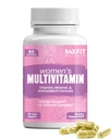Női multivitamin - Teljes multivitamin nőknek 50 + Essential Vitamins A, B, C, D, E, kalcium és vas - Támogatja az energiát, hangulatot, haj, bőr, köröm és általános egészség - 60 kapszula