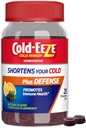 Cold- EEZE Plus Defense Natural Citrus & Elderberry Cink rágógél, Homeopátiás hideg remedy, Rövidek közös hideg tünetek, Promotes Immune Health with Sambucus Negra, Echinacea & Rose Hips, 25 Ct
