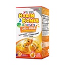 LABO Nutrition I My Kids Brain & Bones Chewable Burstlet, Gluten Free, for Stronger Bones & Behavioral Management, 76% Ultra-koncentrált rTG Form Omega 3 DHA Halolaj, D3-vitamin & K2, Orange
