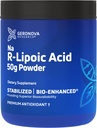 Geronova Research Bio- Enhanced Na R- Lipoic Acid Powder, 50g - 4 hónapos ellátás - Stabilizált R Alfa Lipoic Acid Powder for Rugalmas adagolás - Easy mixing & Enhanced Absorption Nerve Support